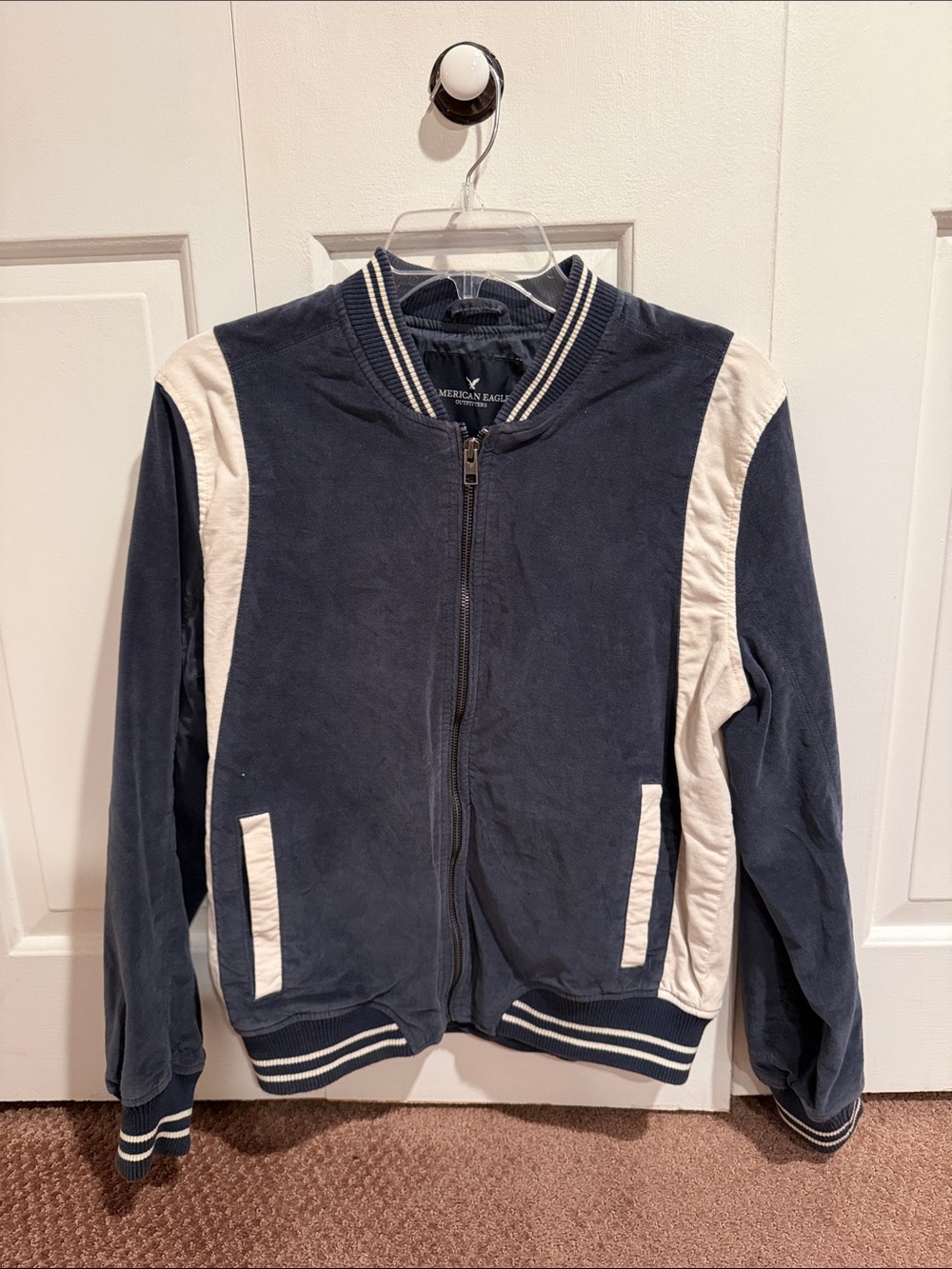 American Eagle Outfitters Navy & White Kids Varsity Bomber Jacket